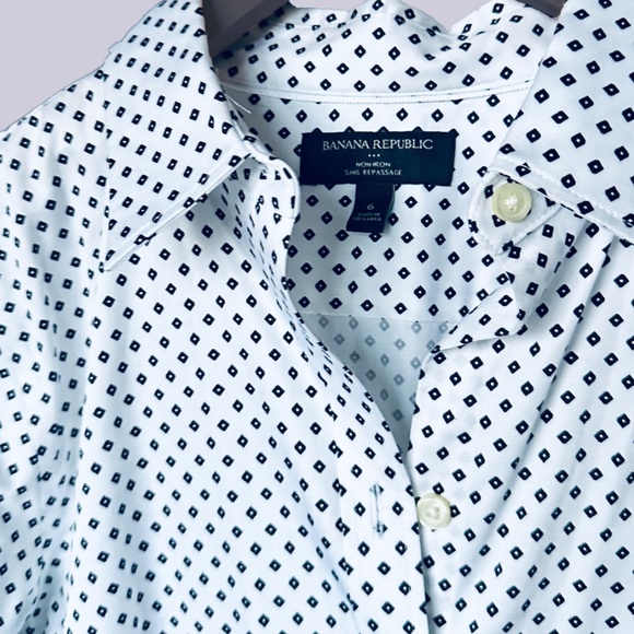 NWOT Banana Republic Tailored-Fit Polka Diamond Shirt - Picture 5 of 7